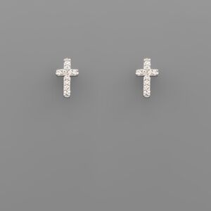 CZ Cross Studs